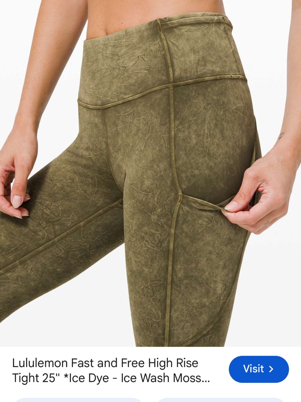 lululemon athletica Olive Green High-Rise Leggings with Side Pockets